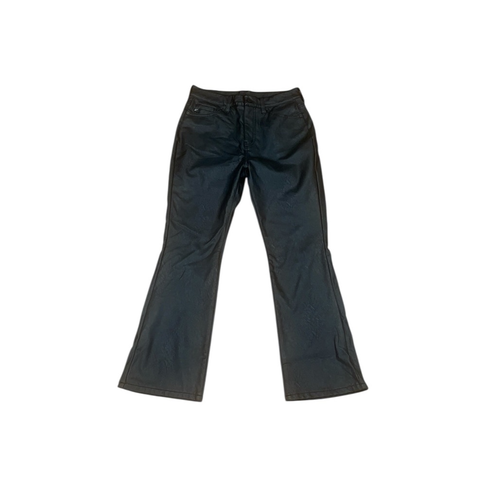 Kancan black faux leather flared pants